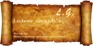 Lechner Gorgiás névjegykártya